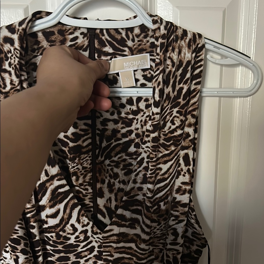 Michael Kors Animal Print Sleeveless Jumpsuit